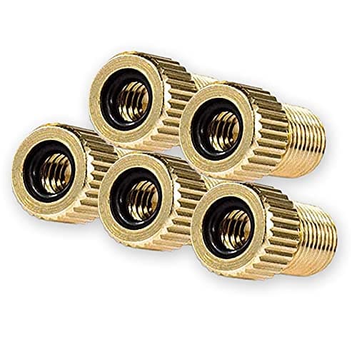 Image of XCOZU 5 Pcs Presta Valve Adapter, Brass Presta to Schrader Adapter Converter/Bike Bicycle Valve Adaptor with O-ring Seal, Inflate Tyre Using Standard Pump or Air Compressor