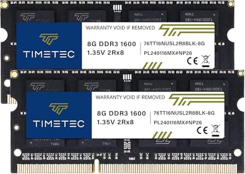 Image of Timetec 16GB KIT(2x8GB) DDR3L 1600MHz PC3-12800 Non-ECC Unbuffered 1.35V/1.5V CL11 2Rx8 204 Pin SODIMM Laptop Notebook PC Computer Memory RAM Module Upgrade