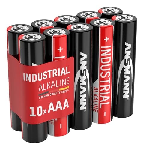 Image of ANSMANN AAA Industrial Alkaline Batteries [Pack of 10] Long Lasting High Capacity AAA Type Battery For Household Appliances and Industrial or Laboratory Equipment