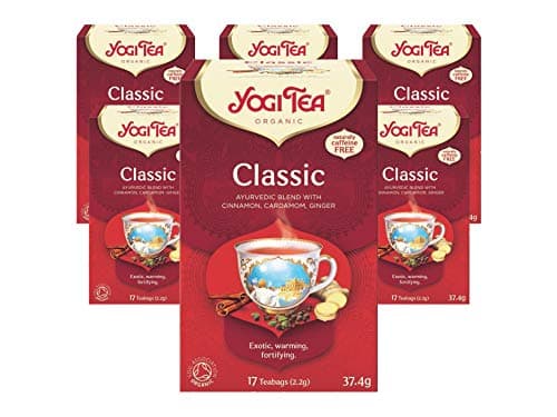 Image of Yogi Tea, Classic, Organic Spice and Herbal Tea, Caffeine Free, Blend of Cinnamon, Cardamom and Ginger, 6 Pack x 17 Tea Bags