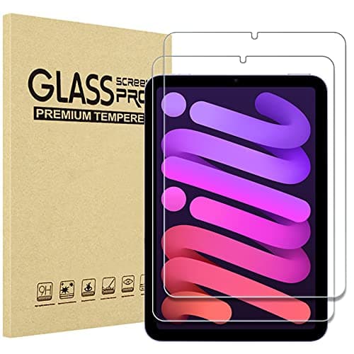 Image of ProCase 2 Pack Screen Protector for iPad Mini 7th (A17 Pro) 2024, Mini 6th Generation 2021 8.3 Inch, Tempered Glass 9H Hardness HD - Clear