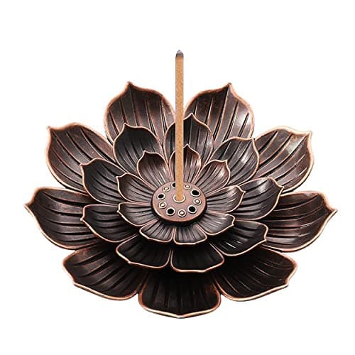 Image of 1Pcs Lotus Incense Holder 6-Hole Copper Cone Incense Burner Lotus Stick Incense,Backflow Incense Holder Meditation Gifts for Office Home SPA Yoga Tea House