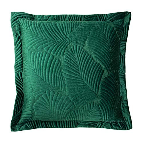 Image of Paoletti Palmeria Polyester Filled Cushion, Emerald, 60 x 60cm