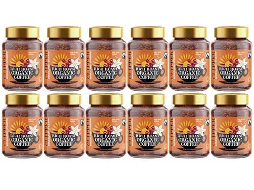 Image of Clipper Rich Roast Organic Instant Coffee - 100g, Fairtrade Single Origin Papua New Guinea Coffee, Smooth & Buttery Organic Instant Coffee, Freeze-Dried Arabica, (Pack of 6) from SuperfoodUK