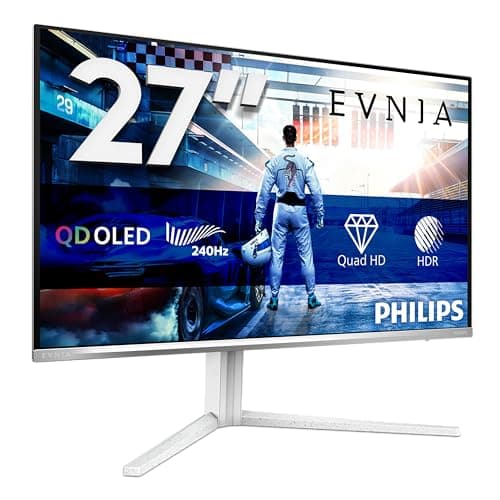 Image of Philips Evnia 27M2N6501L -27 inch WQHD Gaming Monitor,240Hz, QD-OLED, 0.03ms GtG, HDR10, G-Sync Comp, Height Adjust, Ambiglow (2560x1440 HDMI 2x 2.1 DP 1x1.4 USB Hub) White