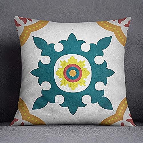 Image of Bonamaison Decorative Cushion Cover, Cotton Polyester, Multicolor, 45x45