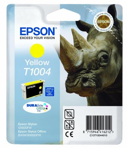 Image of Epson T1004 Yellow Ink Cartridge for SX600FW, B40W/BX600FW, Genuine, Amazon Dash Replenishment Ready