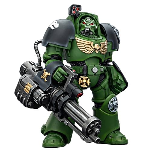 Image of TOYVERSE Joytoy 1/18 Action Figure Warhammer 40,000, Salamanders Terminator 3 with Power Fist and Assault Cannon, Mobile Joints Character Model, 14.3 cm, 15 Years and Above