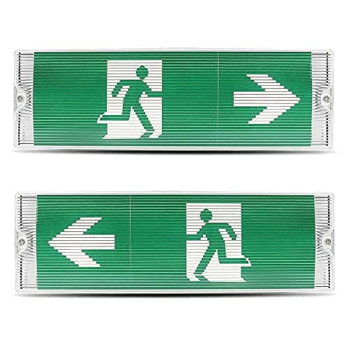 Image of 2X 3W LED Emergency Bulkhead - Fire Safety Exit Sign IP65 Waterproof 3hr Backup Wall Mounted Maintained Light (2X Lights)