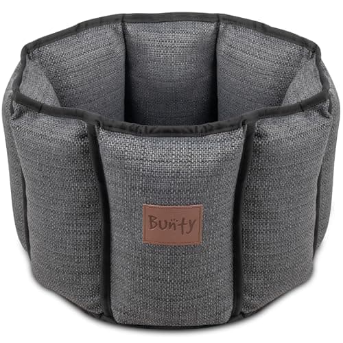 Image of Bunty Windsor Dog Bed Small - Washable Extra Plush Calming Dog Cushion Bed with Raised Walls & Extra Thick Pillow Base, Super Soft Cosy (Carbon Grey, Small)