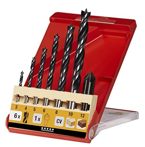 Image of kwb 7-Piece CV Wood Drill Bit Set with Countersink - Precision Drilling for Hardwood and Softwood