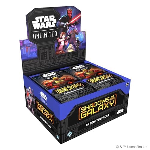 Image of Fantasy Flight Games Star Wars: Unlimited TCG Shadows of the Galaxy Booster Display (Set of 24 Booster Packs) - Trading Card Game for Kids and Adults, Ages 12+, 2+ Players, 20 Min Playtime