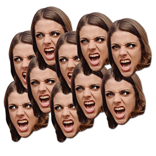 Image of Fun Personalised Photo Face Masks - DIY or Ready To Wear - Custom kits For Hen do, stag do, birthday party - 10 DIY Masks