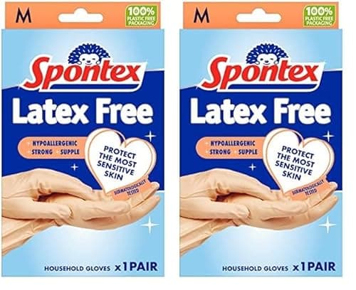 Image of Spontex Latex Free Gloves Size Medium 1pk (Pack of 2)