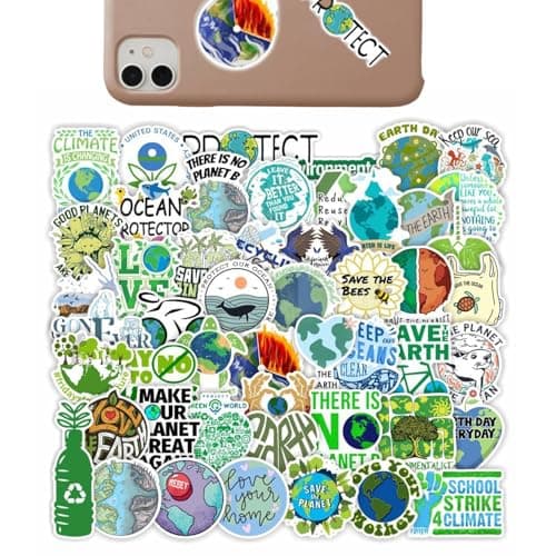 Image of Nature Stickers Pack - 50 Pcs Green Cartoon PVC Stickers, 50 Pcs,Unique Teen Stickers Supplies for Laptops, Notebooks, Desk