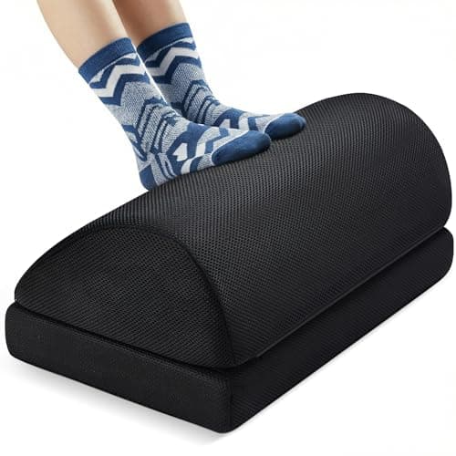 Image of HUANUO Ergonomic Footrest Under Desk, Soft Foot Stool with Memory Foam, 2 Adjustable Height Footrest for Office Chair & Gaming Chair