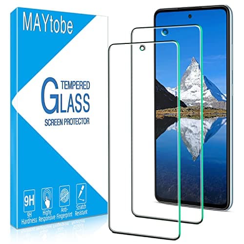 Image of MAYtobe 2 Pack Screen Protector for Samsung Galaxy A52, A52 5G, A52s 5G Tempered Glass, Case Friendly, 9H Hardness, Bubble Free, Anti Scratch, 0.33mm Ultra Transparent, Ultra Resistant