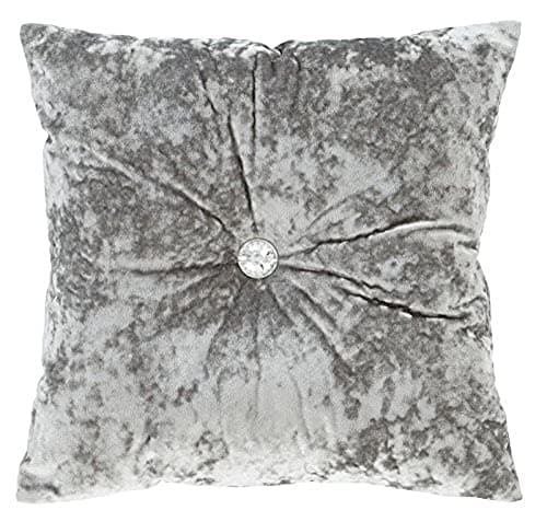 Image of Catherine Lansfield Downstairs Living Crushed Velvet 55x55cm Cushion Silver