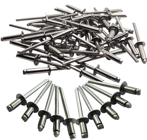 Image of 4mm x 10mm Blind Pop Rivets– A2 304 Stainless Steel Dome Head DIN 7337 Open End Rivets for Metal, Sheet, Automotive & Marine Applications (Pack of 50)