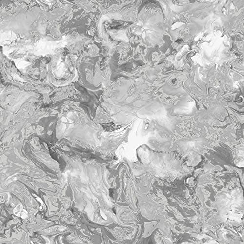Image of Metallic Ripple Liquid Marble Elixir Swirl Grey Silver Shimmer Wallpaper WD0040