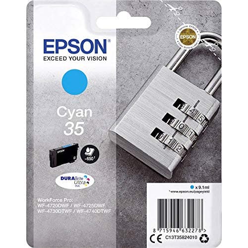 Image of Epson 35 Cyan Padlock Genuine Ink, Claria Photo HD Ink Cartridge