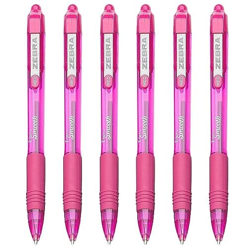 Image of ZEBRA Z-Grip Smooth - Retractable Ballpoint Pen - Pack of 6 - Pink