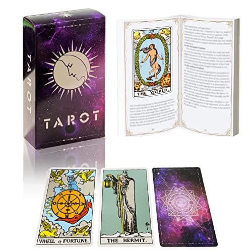 Image of IXIGER Tarot Cards Deck with Guidebook,78 Classic Tarot Cards Deck Standard Size 4.75" x 2.76",Riginal Tarot Card Decks for Beginners and Expert,Future Telling Cards Game.