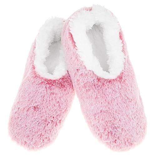 Image of Snoozies! Womens Slippers Super Soft Frosty Faux Fur with Non Slip Soles - Ladies Sizes from 3-7 (Pink, large)