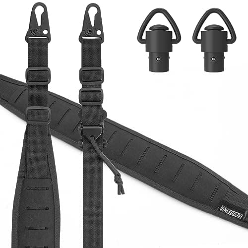 Image of OneTigris 2 Point Rifle Sling, Sling Strap 1 inch wide Sling with interchangeable HK style snap hooks, adjustable length from 56" - 70"