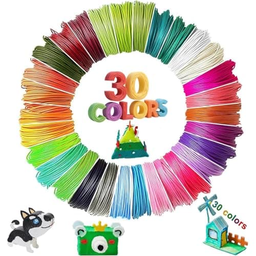 Image of YeaHapiday 3D Pen Filament PLA, 30 Colours 3D Printing Filament 1.75 mm, 5 m Each | 3D Pen Refill Packs Colour Set, 3D Pen Refills for MYNT3D, SCRIB3D, Dikale, KreativKids (3D Pen Not Included)