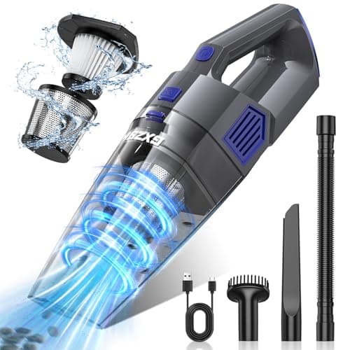 Image of Gxzsk Handheld Vacuum Cordless, 15000PA Strong Suction Hand Held Car Vacuum Cleaner Rechargeable, Portable Hand Vacuum with Multi-Nozzles & Washable Filter for Home Office, Car, Pets