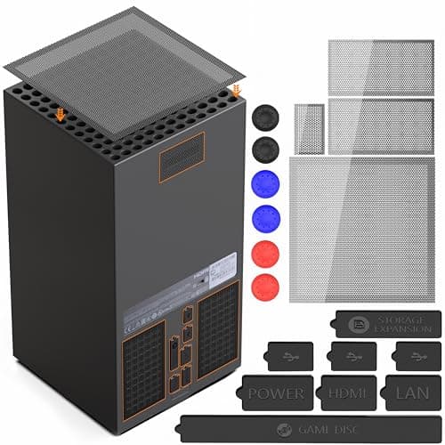Image of Dust Cover for Xbox Series X Game Console-8 Silicone Dust Plugs and 4 PVC Dust Filters,Dust Protector Vent Cover Dustproof Case for Xbox Series X Accessories with 6 Thump Grip Caps for Xbox Controller