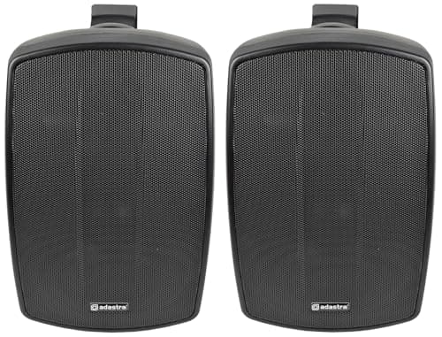Image of Adastra Weather Resistant Indoor and Outdoor Full Range Speakers Supplied in Pairs, Patio Music, Garden Speakers, Kitchen or Bathroom Audio 100W 5.25" Black
