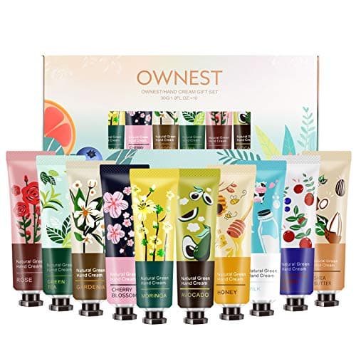 Image of Ownest 10 Pack Plant Fragrance Hand Cream Moisturizing Hand Care Cream Travel Gift Set With Natural Aloe And Vitamin E For Men And Women-30ml