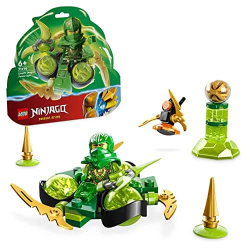 Image of LEGO 71779 NINJAGO Lloyd's Dragon Power Spinjitzu Spin Set, Ninja Spinning Toy, Small Gift for Kids aged 6 Plus Years Old, with Collectible Lloyd Minifigure