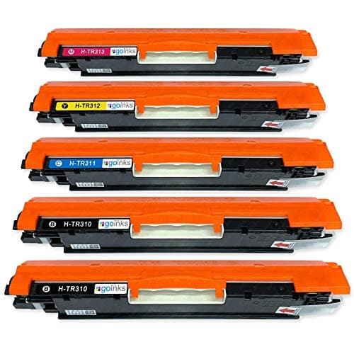 Image of Go Inks 1 Set of 4 + Extra Black Toner Cartridges to replace HP CE310A/CE311A/CE312A/CE313A Compatible/non-OEM for use with HP Colour, Pro & TopShot Laserjet Printers (5 Toners)