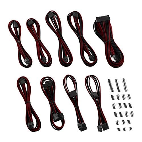 Image of CableMod Classic ModMesh C-Series Cable Kit Corsair AXi, HXi & RM - Black/blutRed, Noir/rouge sang