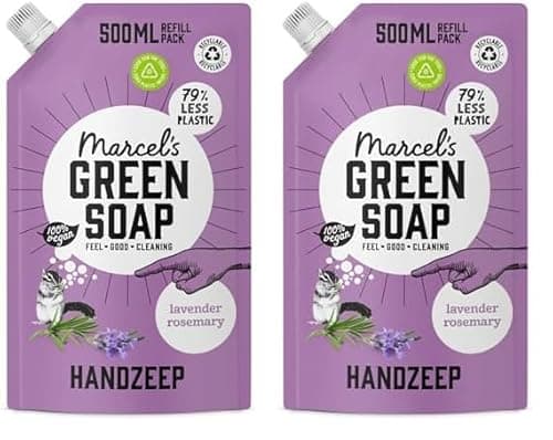 Image of Marcel's Green Soap - Hand Soap Refill Lavender & Rosemary - Handwash Dispenser Refill - Eco friendly - Vegan - 97% Biodegradable - 500 ML (Pack of 2)