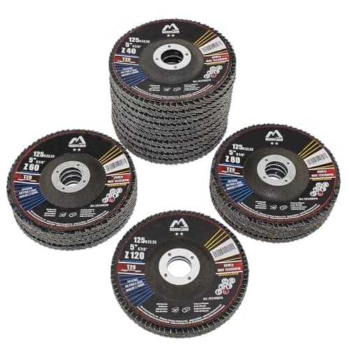 Image of Merryland Flap Disc 125 Metal for Angle Grinder, 125mm 40 60 80 120 Grit Mixed T29 Flap Wheel 20 Pieces, Blue Zirconium Corundum INOX Stainless Steel Iron Universal 5 inch, Craft-Line FC1108014-20