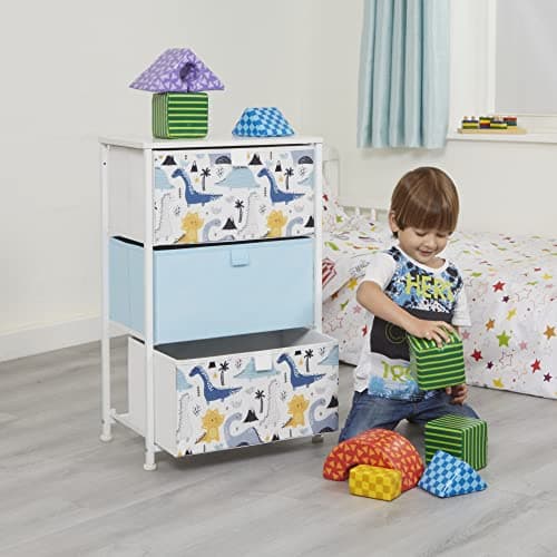 Image of Liberty House Toys Kids Storage Unit, Metal, Blue and White, H730 x W450 x D300mm, 5L-202-DIA