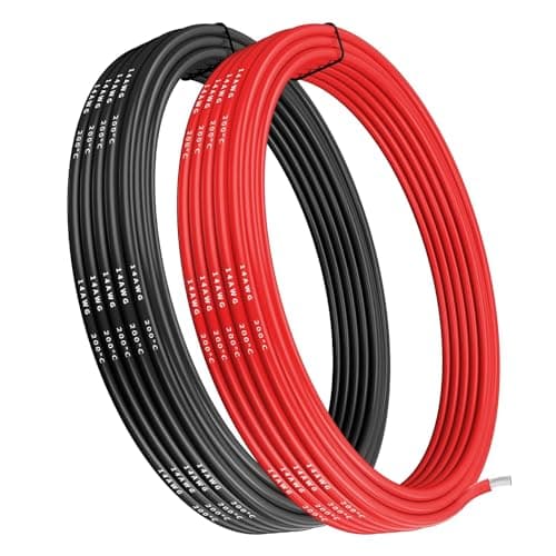Image of Gruiqrd 14 Gauge silicone Wire, 14AWG Electrical Cable 5M [2.5m Black and 2.5m Red], Flexible 400 Strands 0.08 mm of Tinned Copper High Temperature Wire for RC Car, Marine, Airplane Battery, etc