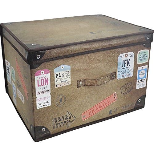 Image of Large Collapsible Jumbo Storage Box Folding Storage Chest Kids Room Tidy Toy Box (Vintage)