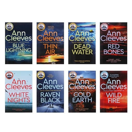 Image of Ann Cleeves Shetland Series Collection 8 Books Set (Blue Lightning, Raven Black, White Nights, Red Bones, Cold Earth, Thin Air, Dead Water, Too Good To Be True)