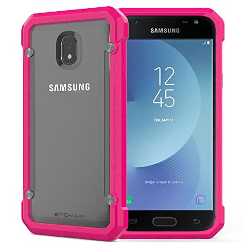 Image of TECHGEAR [Fusion Armour Case for Galaxy J3 2017 Premium Slim Hybrid Protective Bumper Case Cover Compatible with Samsung Galaxy J3 2017 (SM-J330 Series) (Frost/Pink)