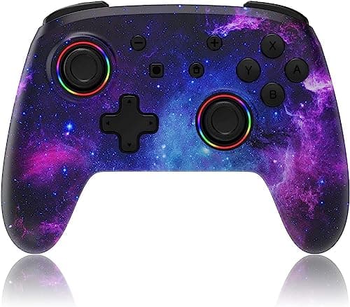 Image of NexiGo Wireless Controller for Nintendo Switch/Switch Lite/OLED, Bluetooth, Vibration, Motion, Turbo and LED Light (Cosmic Nebula)