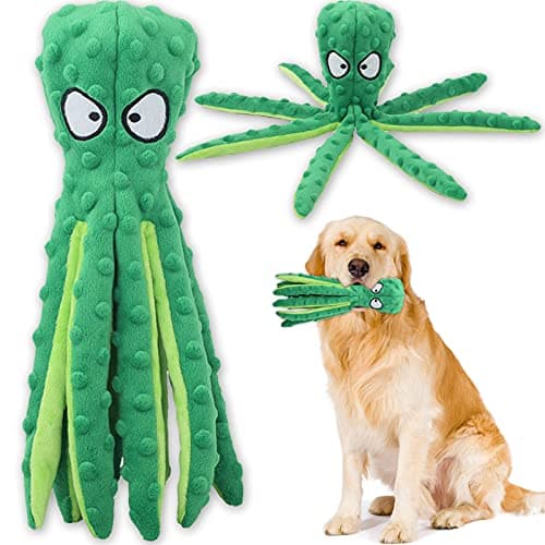 Image of Acehome Squeaky Dog Interactive Play Toy,No Stuffing Octopus Dogs Chew Toy with Crinkle Paper for Medium and Large Dogs Playing