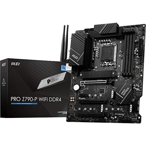 Image of MSI PRO Z790-P WiFi DDR4 supports Intel processors 12 + 13th generation, LGA 1700, 16+1+1 phase VRM 105A, 4X DDR4 DIMMs 666+MHz/OC, 1x PCIe 5.0 x16, 1x M.2 Gen5, 4. M.2 Gen4, Wi-Fi 6E