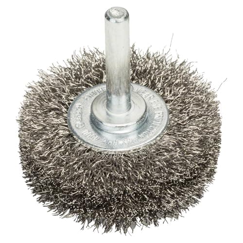 Image of Bosch 2608622120 50Mm X 6Mm Shank Wire Wheel Crimped Wire 0.2Mm INOX