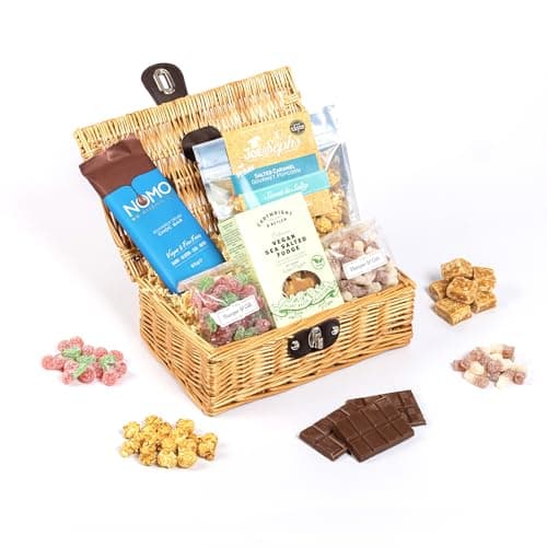 Image of Little Vegan Hamper || Chocolate, Sweet, Luxury Fudge & Gourmet Popcorn || Vegan Food Gift for Xmas, Birthday or a Thank You || The Hamper & Gift Co.