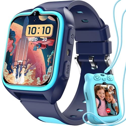 Image of Blackview 4G Kids Smart Watch for Boys Girls with GPS Tracker, LED Torch, SOS, Video Phone Call, Voice Chat, Pedometer Sleep, Games, Camera, School Mode, IP68 Waterproof, Best Gifts for 5-12 Year Olds